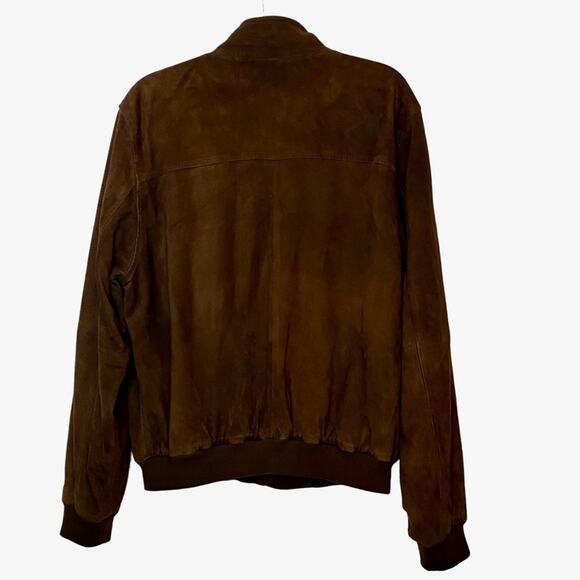 Reserve by Patrick James Size L Genuine Leather Brown Bomber Jacket Vintage - Picture 5 of 15